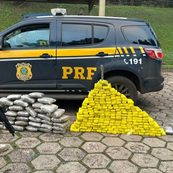 (Vídeo) Homem dirigindo veiculo roubado foge de abordagem mas é preso com quase 200 quilos de drogas