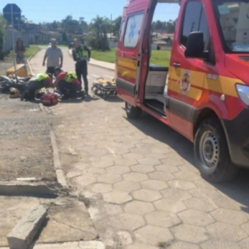 Motociclista fica ferido em acidente em Criciúma